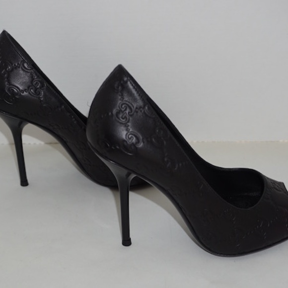 ❌SOLD❌Gucci Guccissima Peep Toe Pumps Size 36.5 - Picture 4 of 6